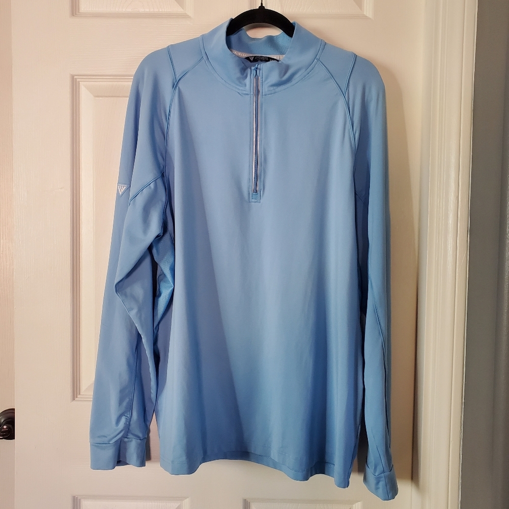 Levelwear 1/4 Zip Golf Shirt Midlayer Pullover Long Sleeve Blue Moisture Wicking